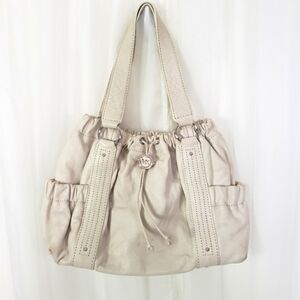 MICHAEL Michael Kors leather cream drawstring top shoulder bag